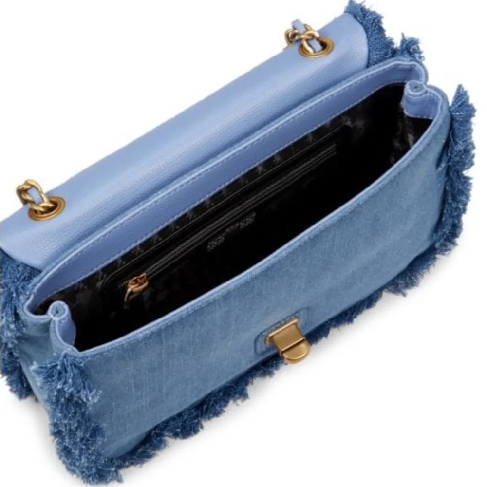 KARL LAGERFELD Medium Argyness Quilted Denim Convertible Shoulder Handbag--NEW